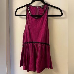 Express Pink Tank with Black Stitching